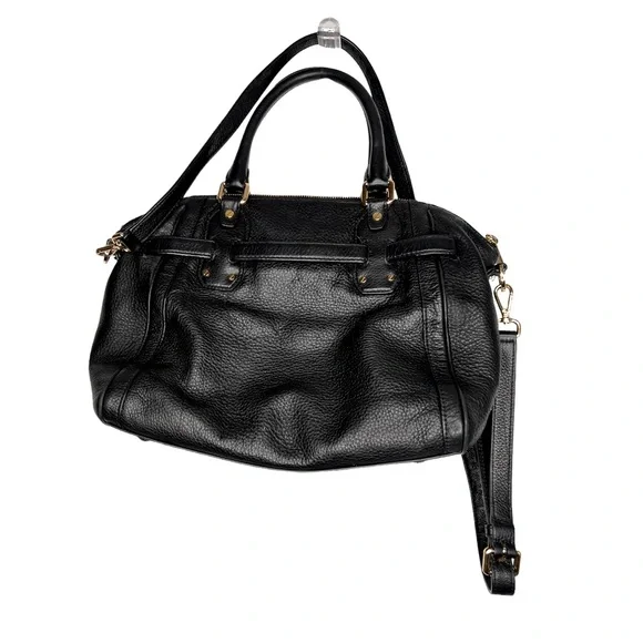 Michael Kors Pebble Leather Black Hudson Satchel Crossbody Bag - Picture 2 of 12